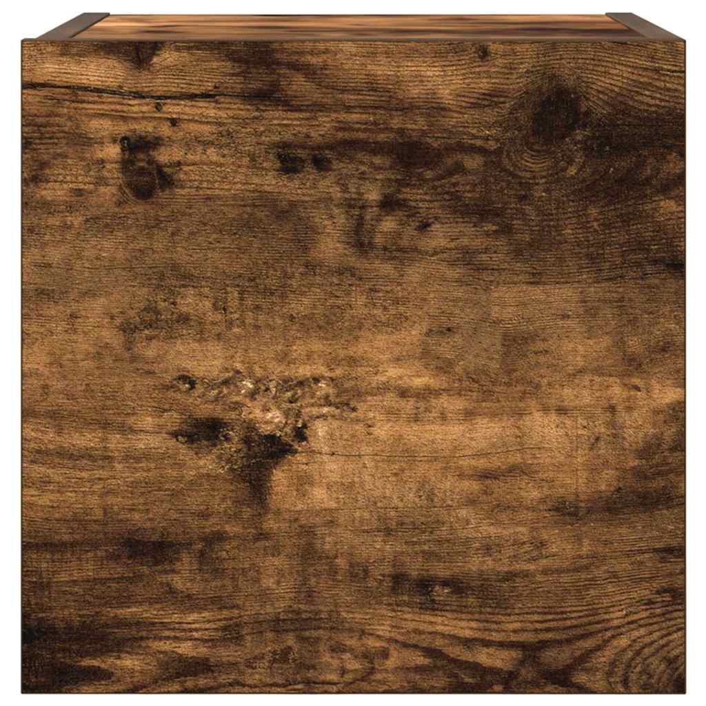 Wall Mounted TV Cabinet Smoked Oak Finish 30.5 x 30 x 30 cm