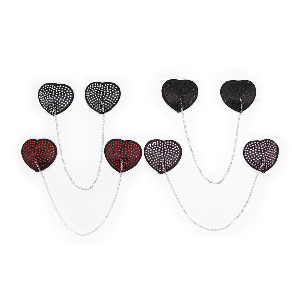 Sexy Silicone Sexy Silicone Crystal Nipple Cover with Metal Chain Pasties Bra for Nightclub Nipple Cover with Metal Chain Pasties Bra for Nightclub