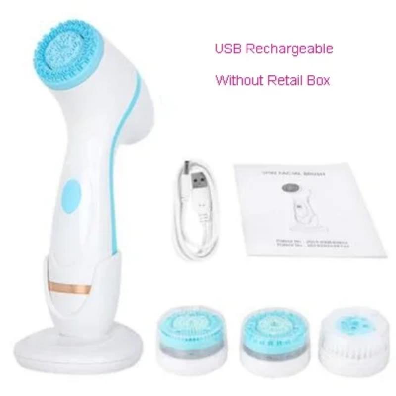 Silicone Face Brush Waterproof Electric Facial Cleansing Brush Skin Cleaner Spin Wash Pores Deep Cleaning Tool Remove Acne