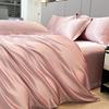 Summer Ice Silk Four-Piece Bed Hat Imitation Tencel Quilt Cover Cool Silk Bed Sheet Washed Silk Quilt Cover