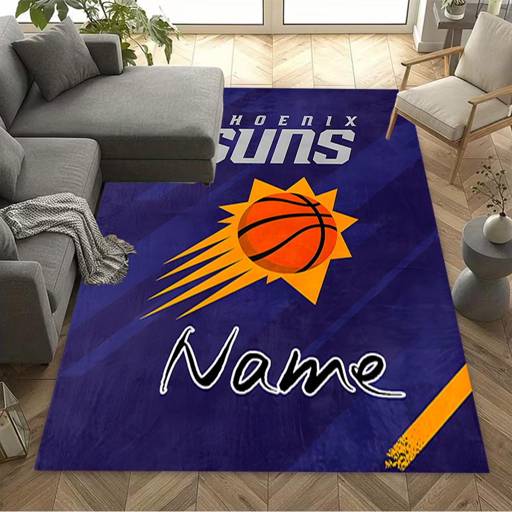 Phoenix Suns Basketball Customize Your Name Carpet Design for Living Rooms Dormitory Playrooms Hallway Anti-slip Rug Decorate Offices