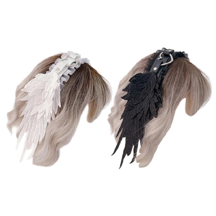  Angel Wing Hairband Cosplay Headband Women Anime Lace Hairhoop Party Supply Role Play Dress Up 2000s Girl Headpiece