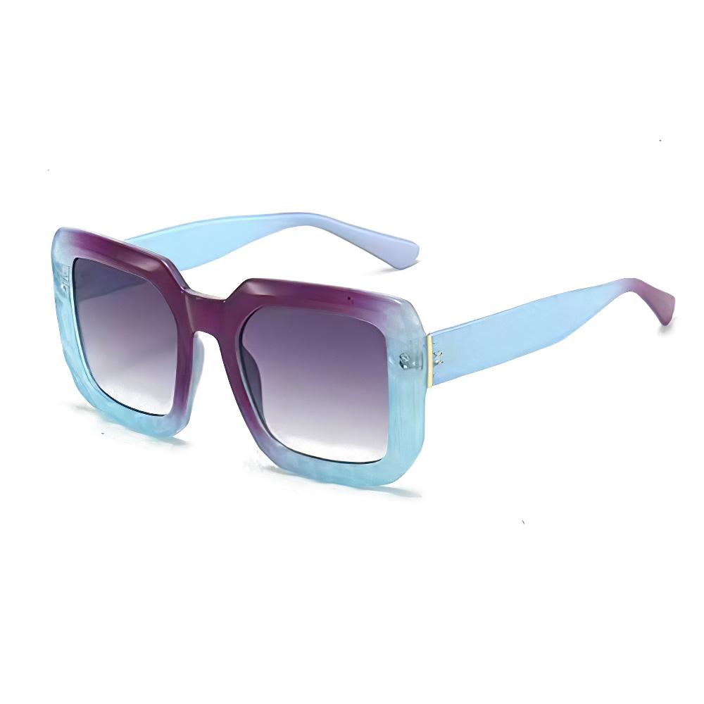 

Retro Sunglasses for Female Fashionable Square Gradient Colored Eyewear with Brown Black Contrasting Design Sun Eyewear