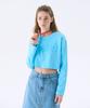 JUNEJUNE SPACE Flower Applique Crop T_Sky