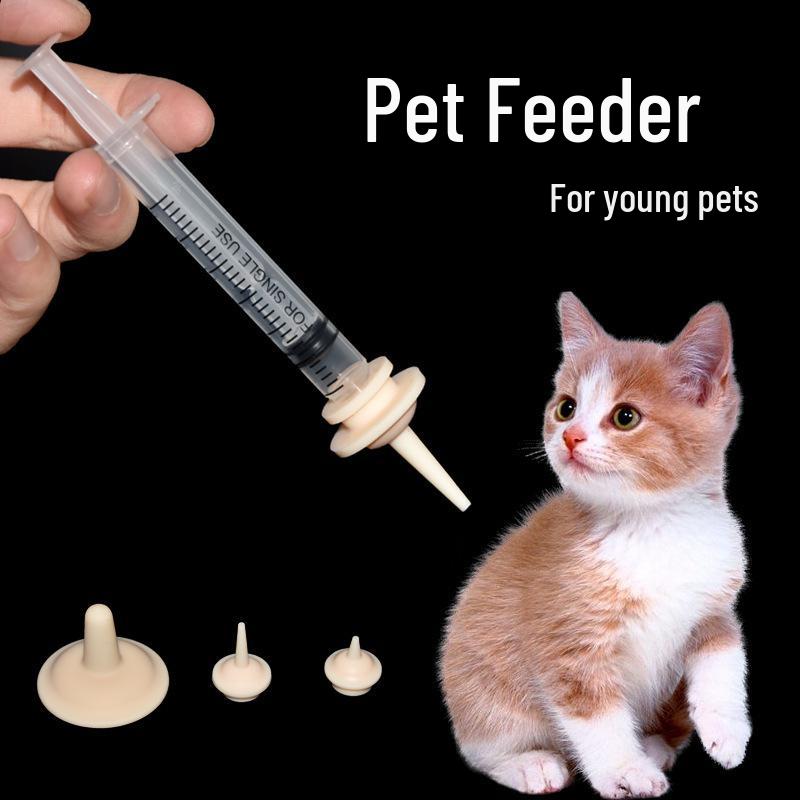 

Pet Feeding Bottle for Newborn Kittens & Puppies with Miracle Nipple and Detachable Syringe Small Set [2ml/2.5ml*1 + 3ml*1]