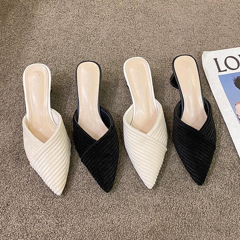 Women'S Summer Pointed Toe Sandals Low Heeled Sandals Women'S Summer Casual Fashion Sandals Anti-Odor And Non-Slip