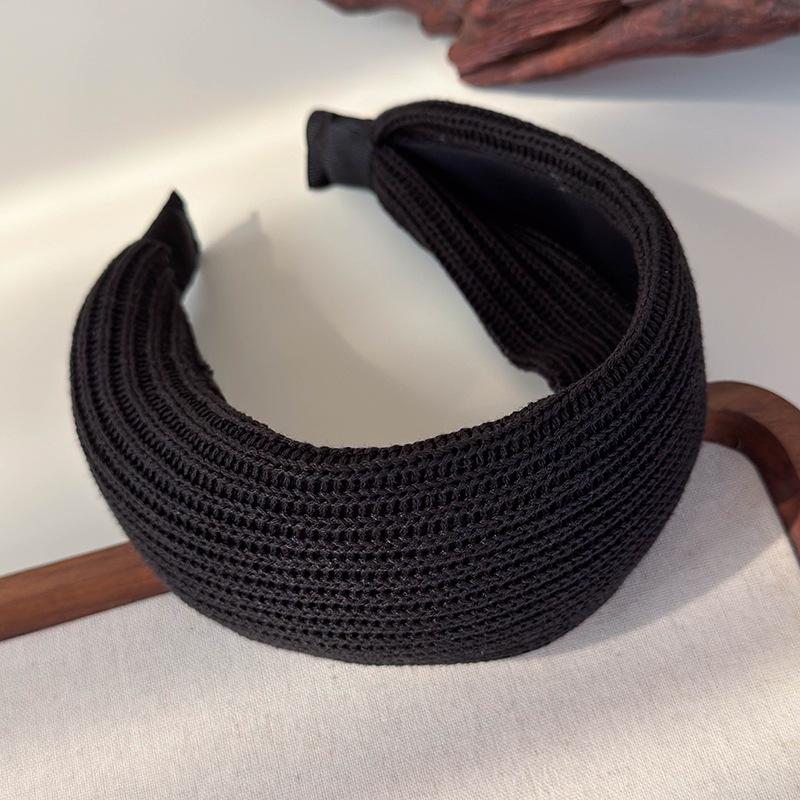 

Ретро однотонная шерстяная вязаная повязка на голову с широкими полями для женщин, модный темпераментный обруч для волос, женская вечериночная повязка для волос, аксессуары