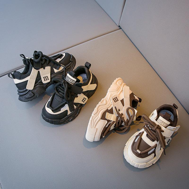 Girls shoes sports shoes leather surface children's dad shoes 2025 spring and autumn new soft-soled breathable casual shoes medium and old children