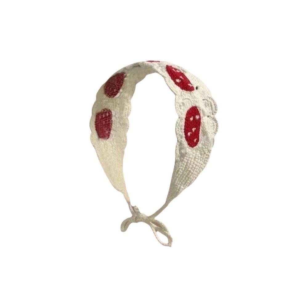 Knit Fabric Mushroom Hair Bands Cartoon Design Hair Scarf Fashion Crochet Hair Bands  Girl бежевый