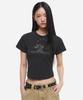 DNSR (W) Vintage Crop Half T-Shirt Black