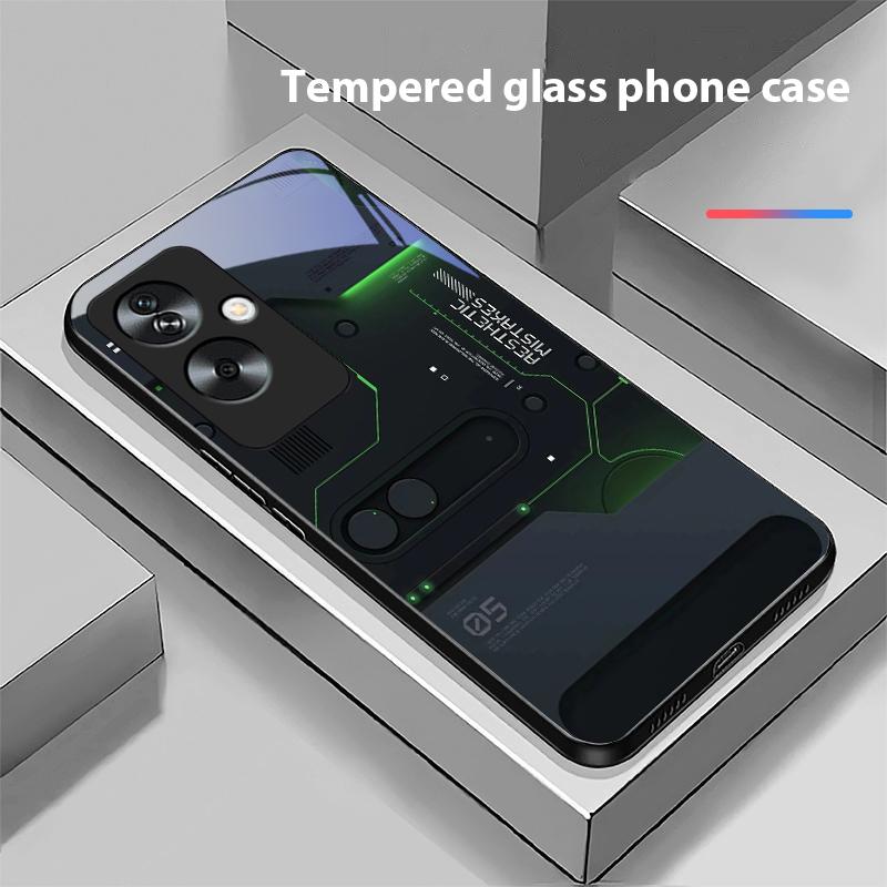 Machine Built-in For Oppo A79 5G 58 78 74 60 4G Reno 11F Realme GT 6 11 Note 50 10 C55 X2 Tempered Glass Black Phone Case