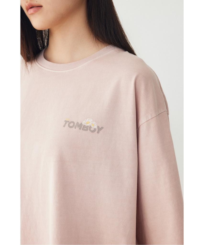 STUDIO TOMBOY Garment Dyed Reversible Print Short Sleeve T-Shirt_Light Pink 9176322974