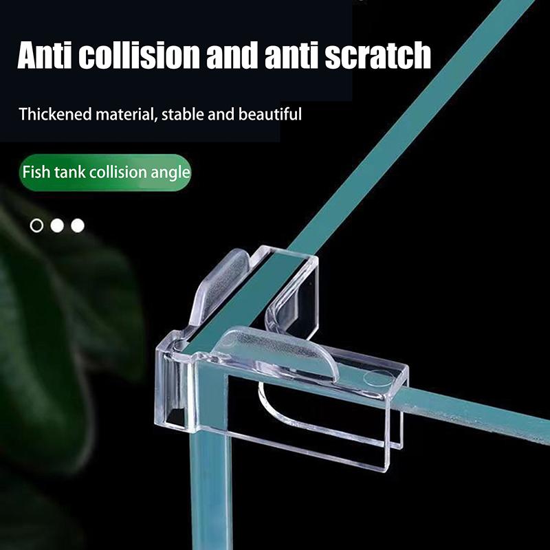 4Pcs Acrylic Transparent Anti-Collision Fish Tank Corner Protector Adhesive Free Protective Cover Aquarium Accessories