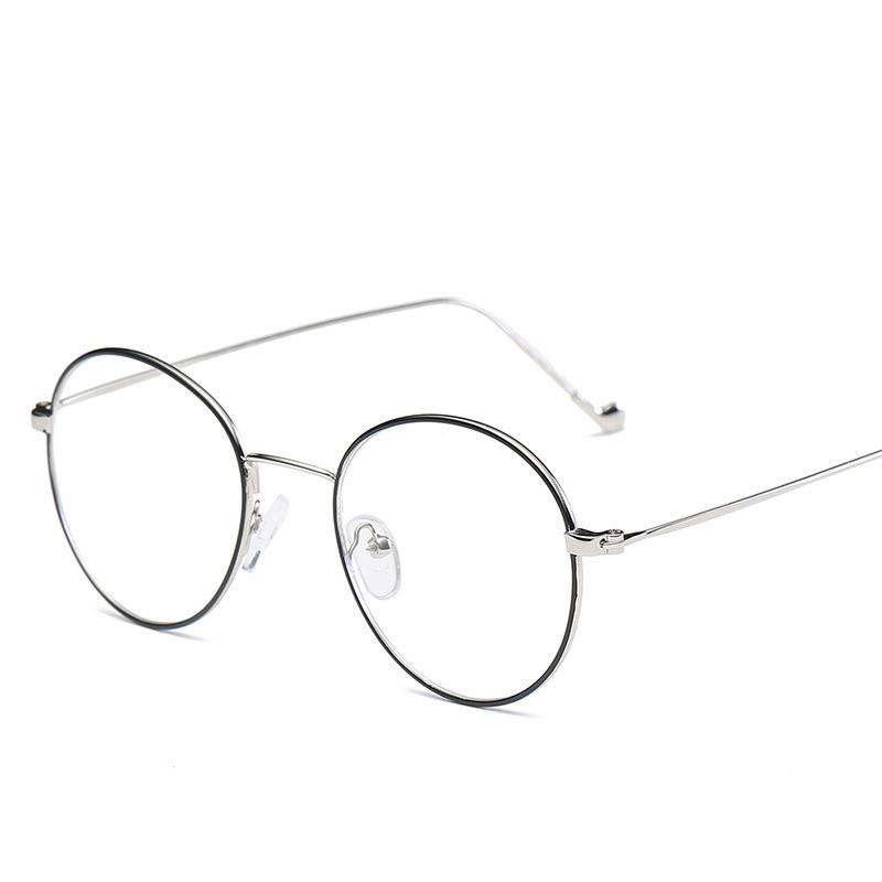Glasses Women'S Japanese Literary And Artistic Round Frame Plain Glasses Frame Harajuku Retro Glasses Men'S Gold Silk Can Be Matched With Myopia