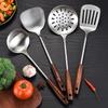 304 Stainless Steel Spatula Household Wooden Handle Utensils High Temperature Colander Shovel Kitchen Utensils Set Spoon Kitchen Utensils