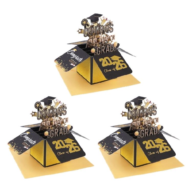3D Paper Sculpture Graduation Cards Handmade Commemorative Greeting Card with Envelope for 2026 Graduate