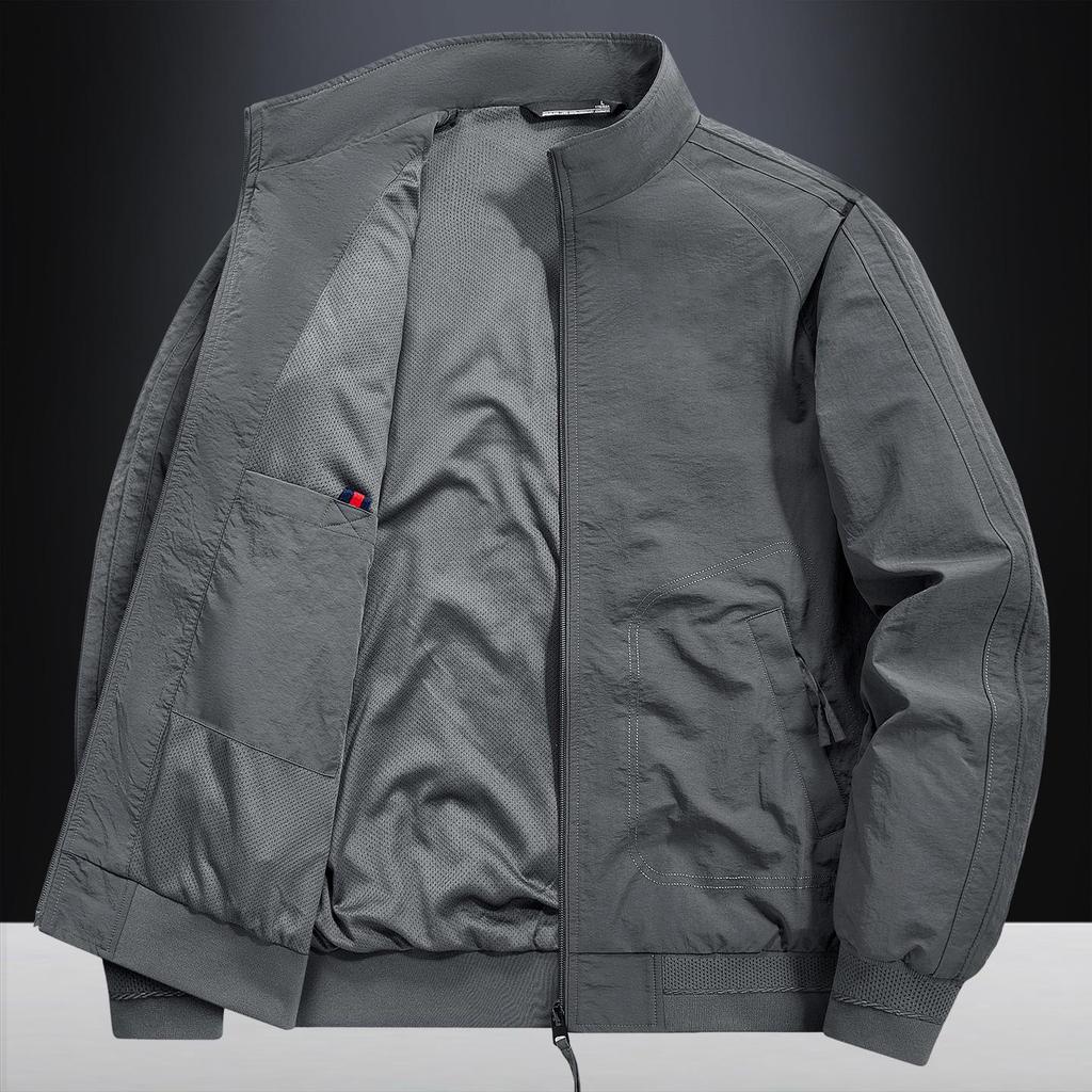 Men's Cross-Border Business Casual Windproof Stand-Up Collar Loose Jacket for Spring and Autumn
