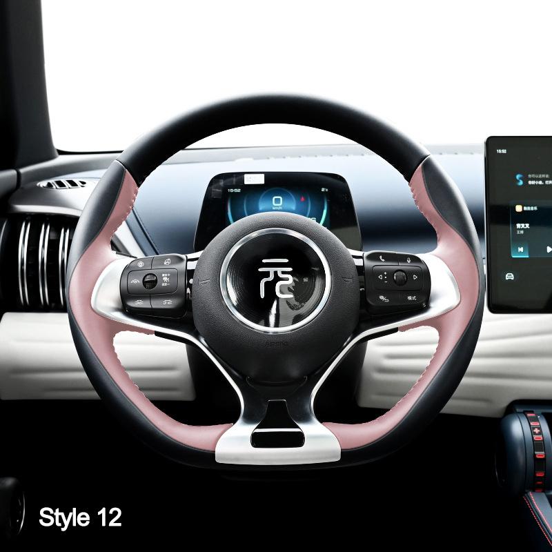 High Hand Sewing Stitching Car Steering Wheel Cover For BYD ATTO 3 Yuan Plus 2025 2025 2025 Nappa Leather Auto Interior Wrap