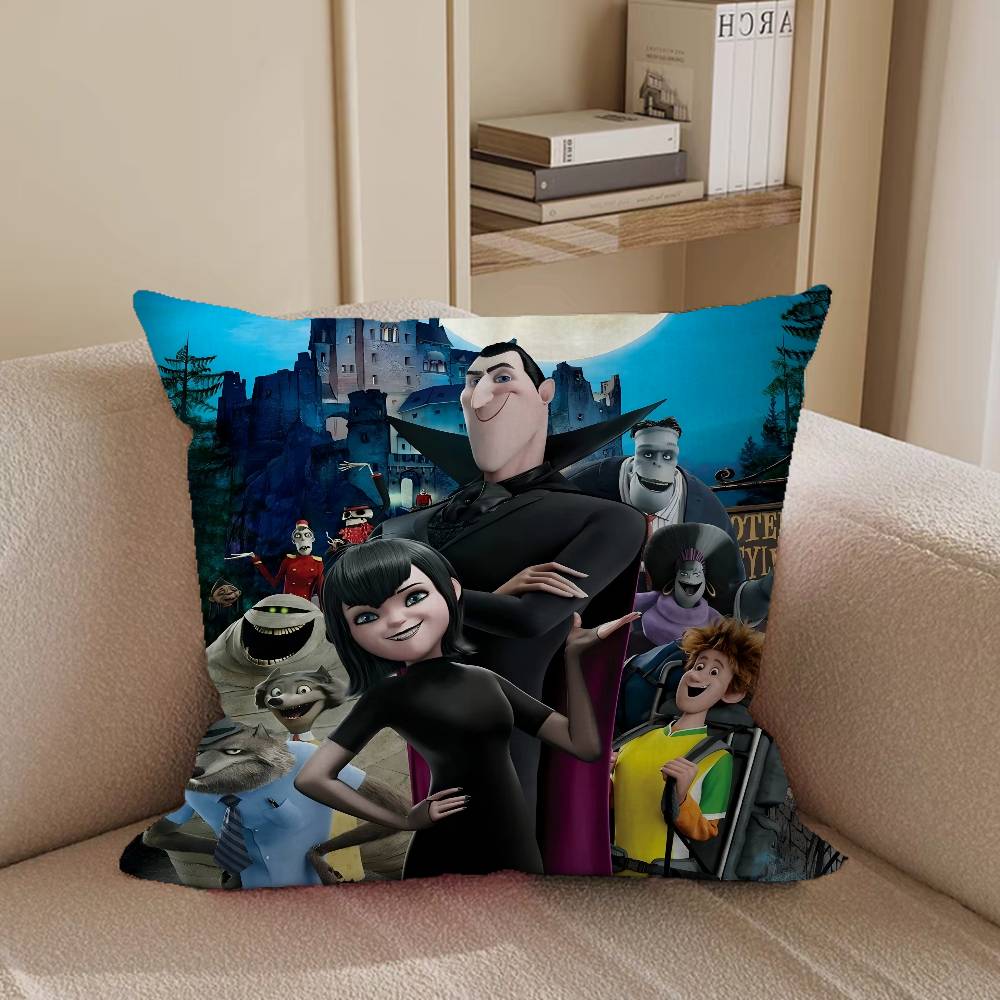 H-Hotel T-Transylvania Anime Cartoon Office Cushion Pillowcase Car Cushion Cover45X45CM Lumbar Pillowcase Sofa Pillowcover