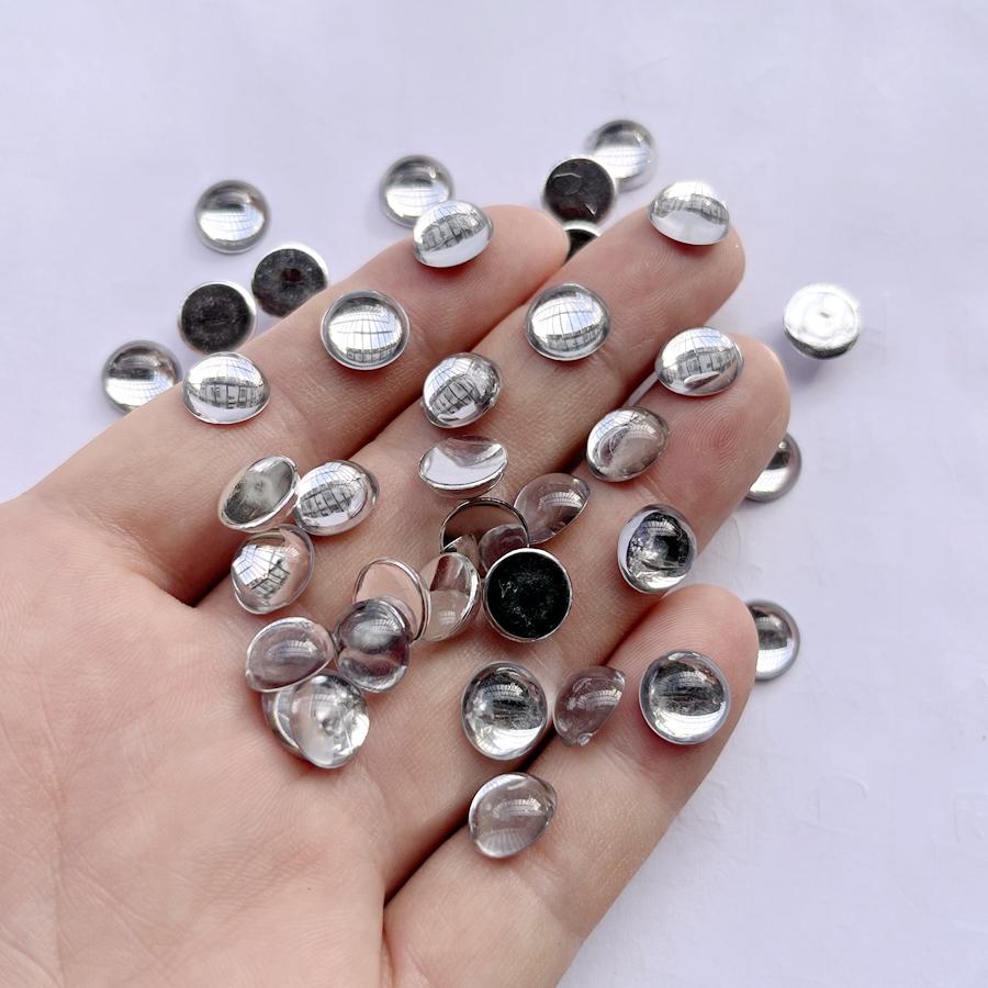 100 Pcs Beautiful Color 10mm Semi-circular Phone Case Decoration Flat Back DIY Jewelry Decoration Crystal Rhinestone