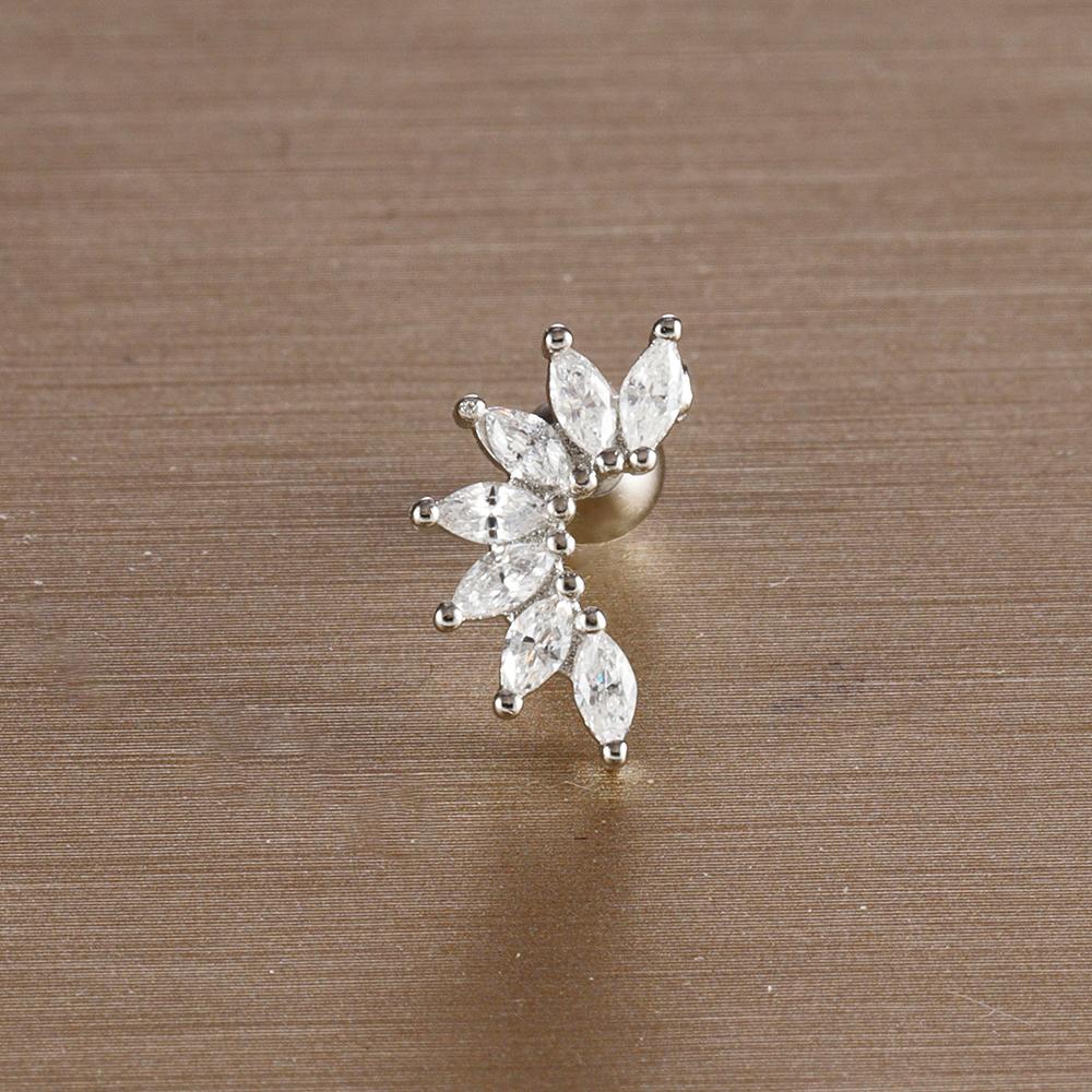 1PC 6 Styles Stainless Steel Mini Zircon Cartilage Piercing Stud Earring For Women Helix Tragus Piercing Women's Body Jewelry