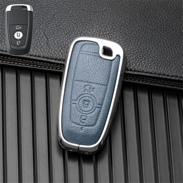 Bilnyckelfodral till Ford Fusion Mustang Explorer F150 Edge Mondeo Mk5 Focus Mk4 2019 2020 2021 Skal Tillbehör Nyckelring