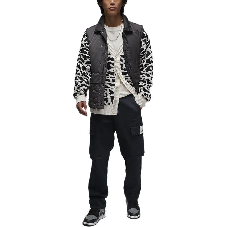 Jordan Cardigan in maglia Fight Heritage (Dimensionamento dell'Asia) Bianco Cemento Grigio Uomo Streetwear DV7574-030