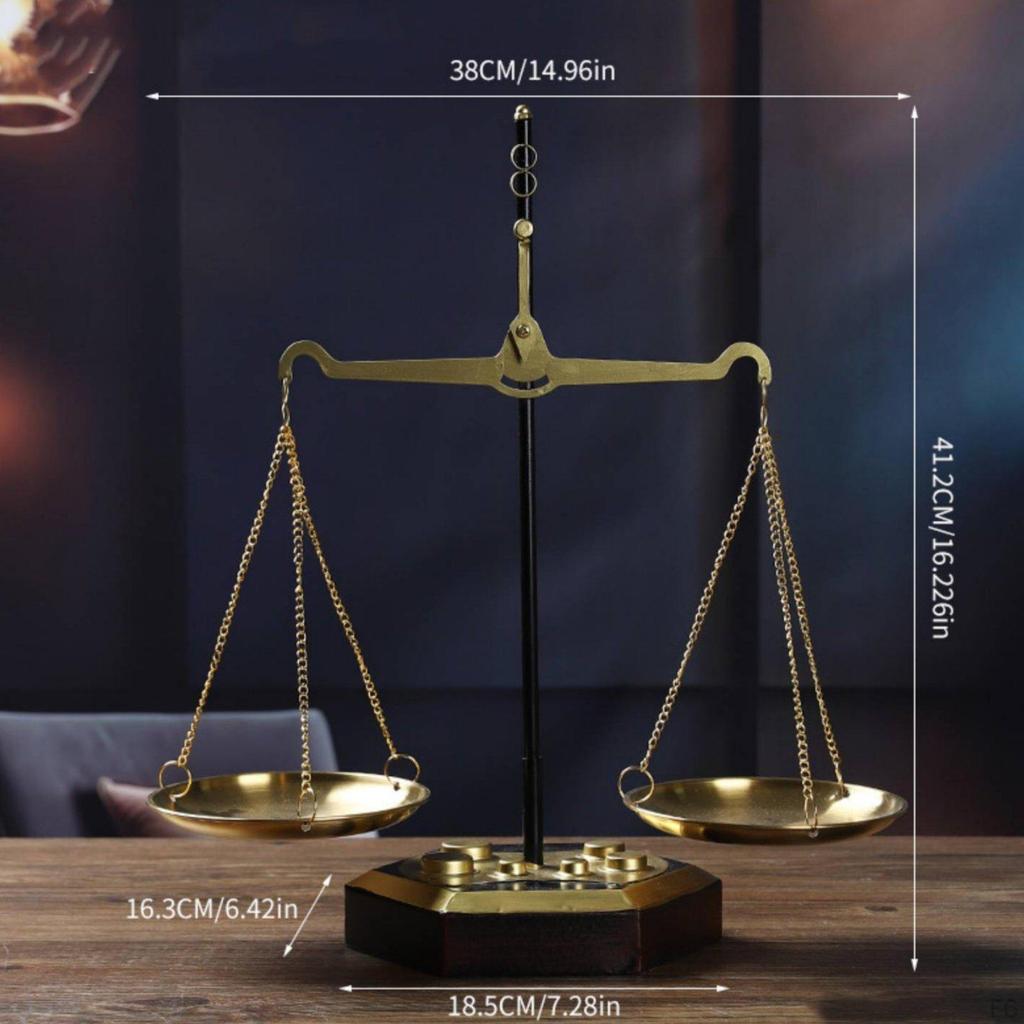 Decorative Balance of Justice Rustic Look Sculpture Sturdy Scale for