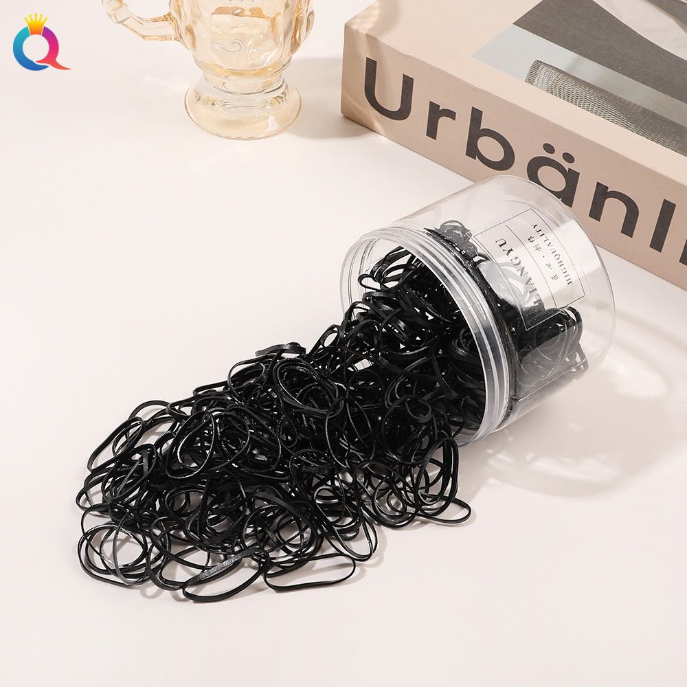 

300 шт. разноцветных маленьких одноразовых эластичных резинок для девочек, нескользящие резинки для волос, детские аксессуары для волос, резинки для волос чёрный