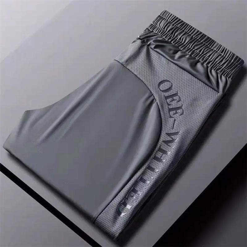 New Men's Ice Silk Pants Summer Thin Quick Dry Sports Casual Loose Fit Draped Air Conditioner Trousers