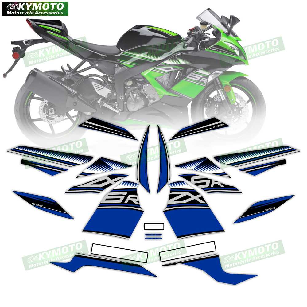 For ZX-6R ZX6R 636 2013 2014 2015 2016 2017 2018 motorcycle accessories fairing reflective stickers full vehicle kit decoration