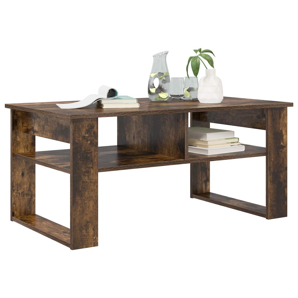 Coffee Table Smoked Oak 96 x 54 x 44 cm Wood Based Material
