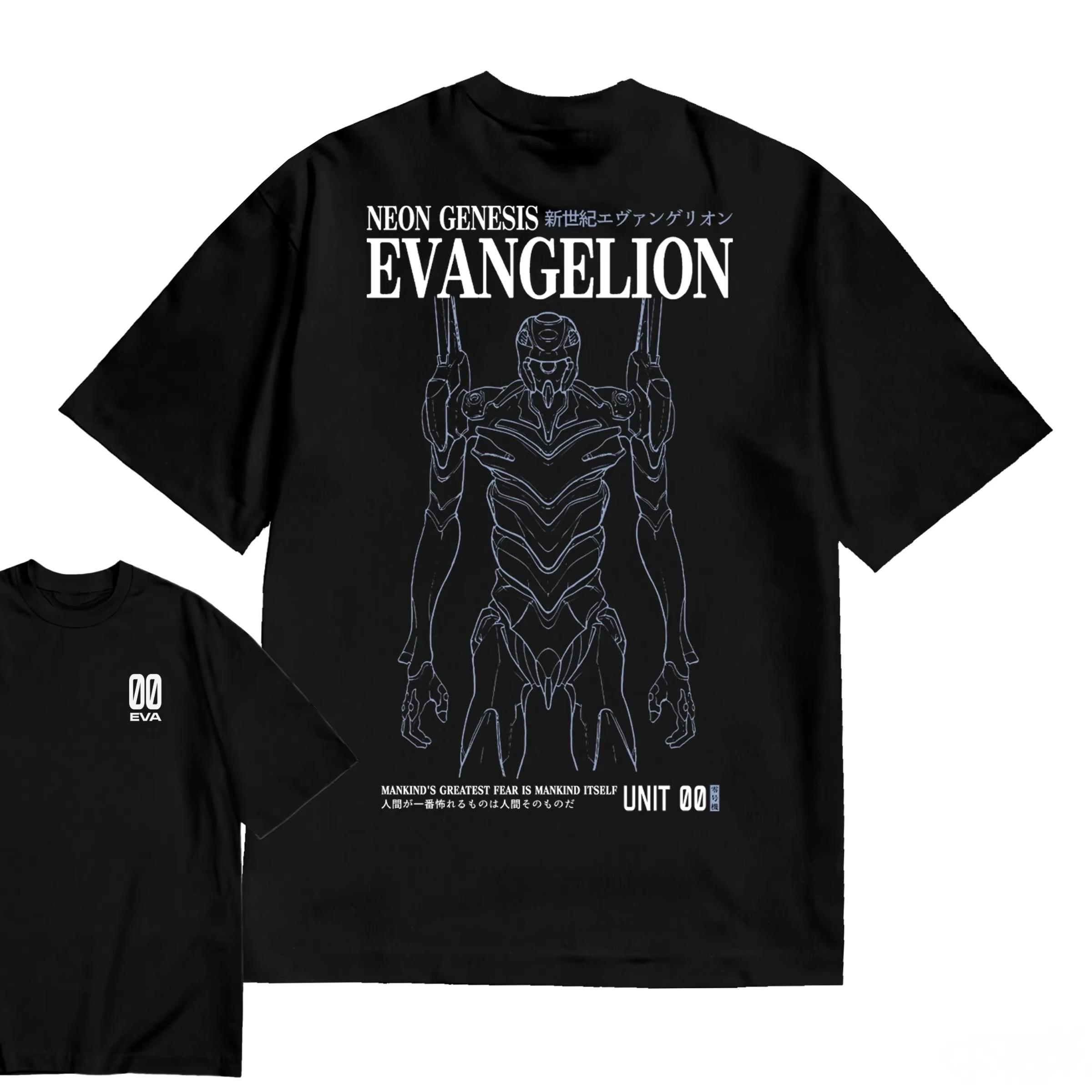 

Evangelion Graphic T-Shirt 100_Cotton Oversized Shirt unisex Y2k anime clothes Men Short Sleeve O-Ne Y2k Short Sleeves Classic XXXL