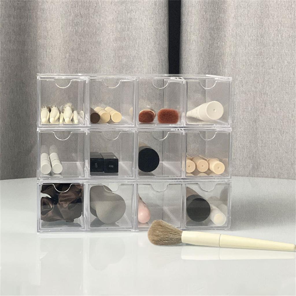 Acrylic Sunglasses Organizer - 4-Drawer Organizer Rectangle Sunglasses Holder - Stackable Sunglasses Case - Clear Display Case Storage Box W/ Drawers