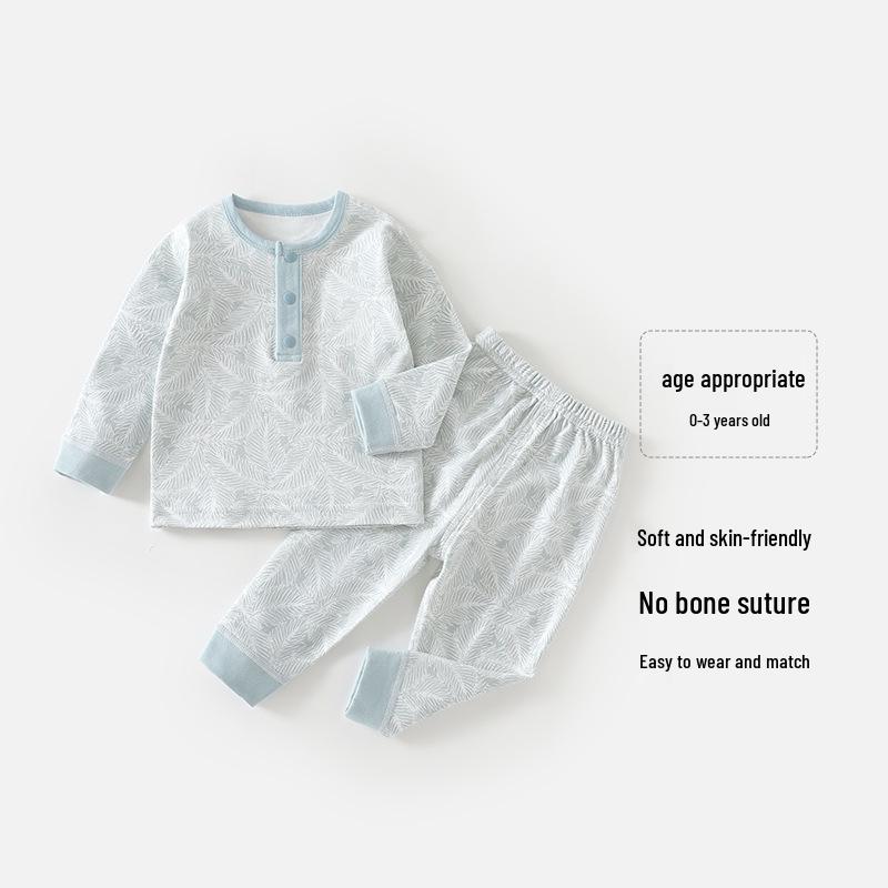 Leaf Cotton Flannel Baby Autumn Pajama Set - 100% Cotton