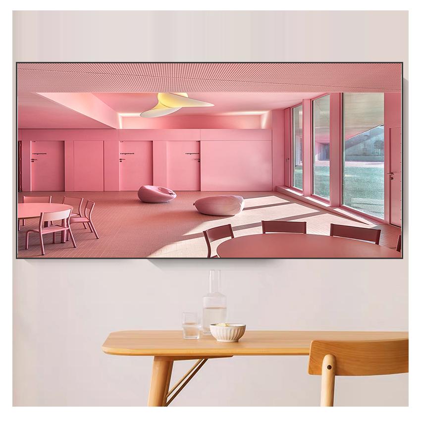 City Flower Light Beach Girl Photo Nordic Posters And Prints Wall Pictures For Living Room Decor Wall Art Canvas Painting Pink