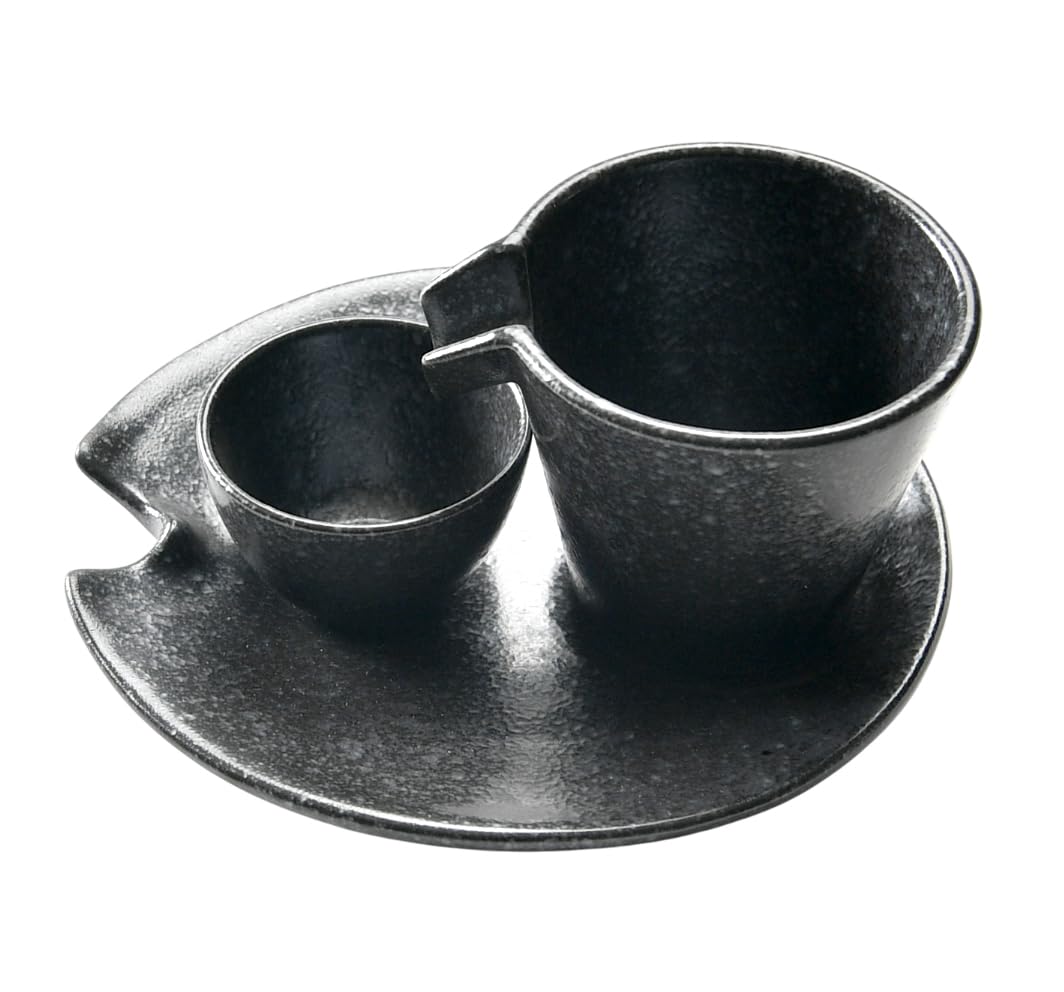

Silver Black Shizuru Cold Sake Set Sake Set Setomonohonpo чёрный