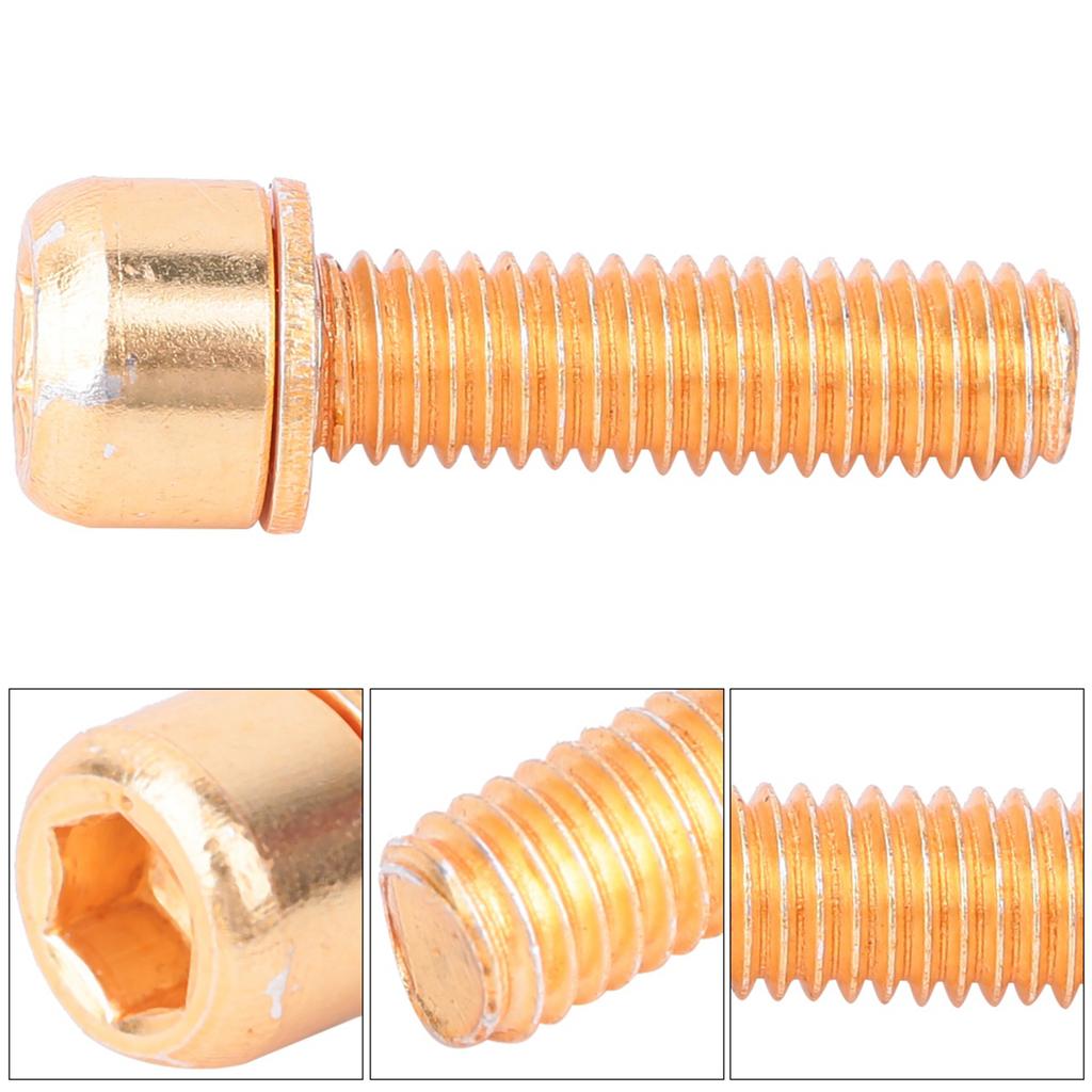 M5x18mm   Stem Screw   with Spacer Steel Bike Steering Handlebar Parts Red