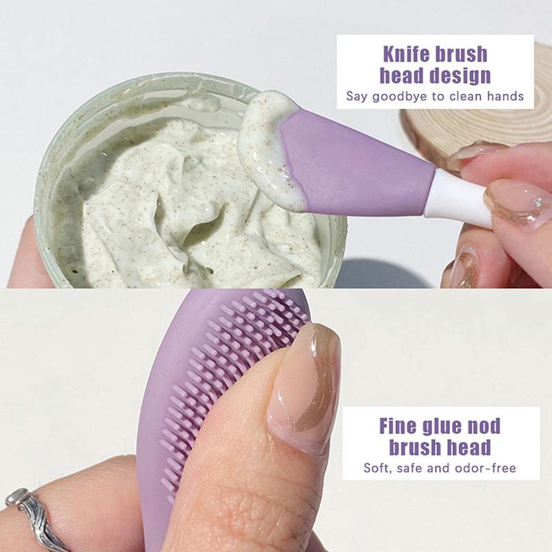 Silicone Double-Headed Brush for Face Masks, Exfoliation, Blackhead Removal, and Cleanser Application