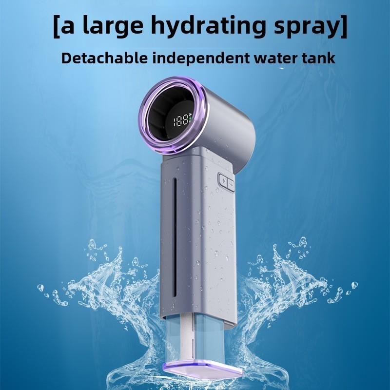 4000mAh 199-Speed Ice Mist Handheld Fan Portable Multifunctional Electric Turbo Fan One-Touch Spray Pocket Fan