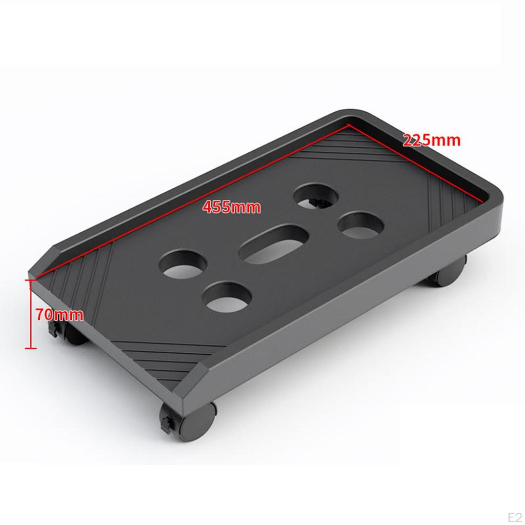 CPU Rolling Holder Stand Computer Mainframe Bracket with 4 Caster Mobile Cart PC