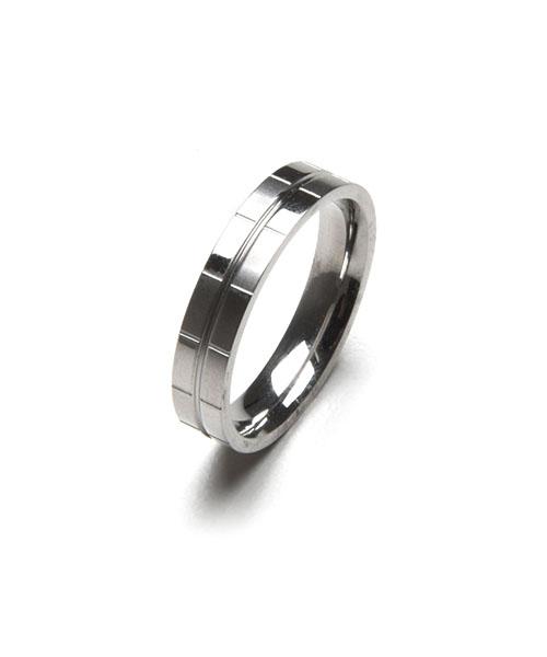 Scalettoblack Ba027 Half Stripe Pattern Ring