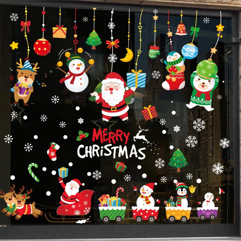 Christmas Window Stickers Merry Christmas Home Decoration 2026 Children's Room New Year Shopping Mall Christmas Window Stickers