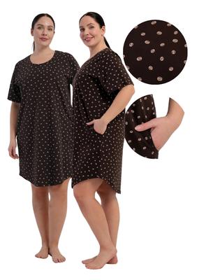 Women's Nightgown 4XL Vienetta Cotton Short Sleeve For Summer Nice