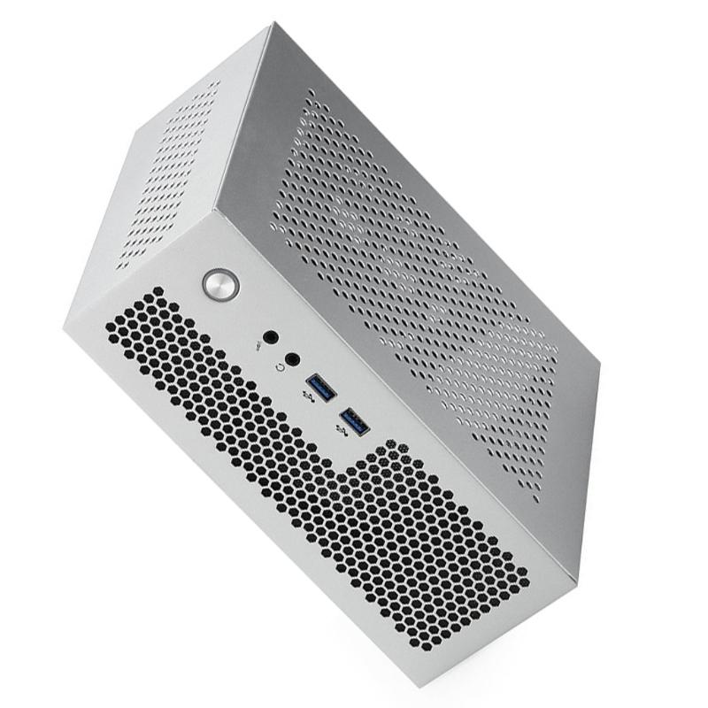 A09 Mini ITX Desktop HTPC Computer Case for ITX Motherboards Small 1U Gaming PC Case Chasis for Home and Office argento