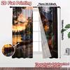 2pcs   2D FLAT PRINTING Curtains (Without Rod) Lakeside Retreat(1) Chic Curtain Fabric Versatile Fabric Curtains Home Decor for