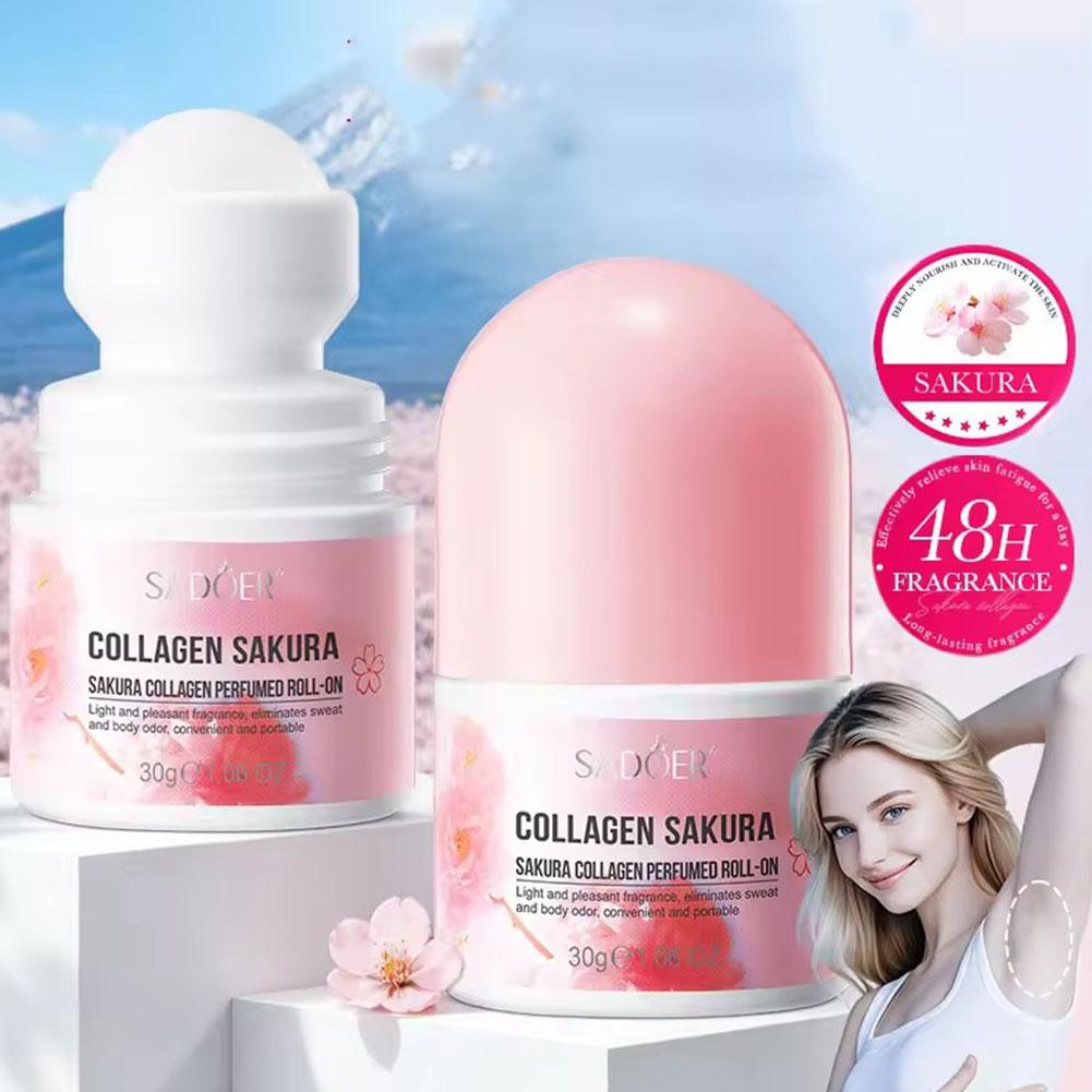 Deodorante Antitraspirante Roll-On Sakura a Lunga Durata – Controllo del Sudore delle Ascelle, Neutralizzatore di Odori 24 Ore, Sensazione Asciutta e Fresca