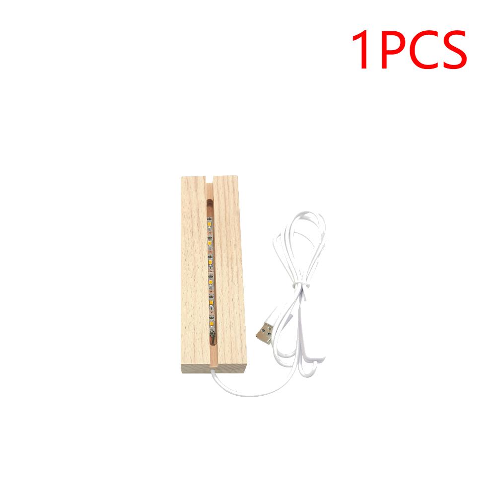 1-10PCS LED Wooden Lighted Display Base Rectangle Crystal USB Lighted Stand for 3D Handmade Art Lantern Stand Home Decoration