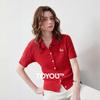 Chuyu Damsommar 2026 Isilke Broderad POLO Stickad Topp