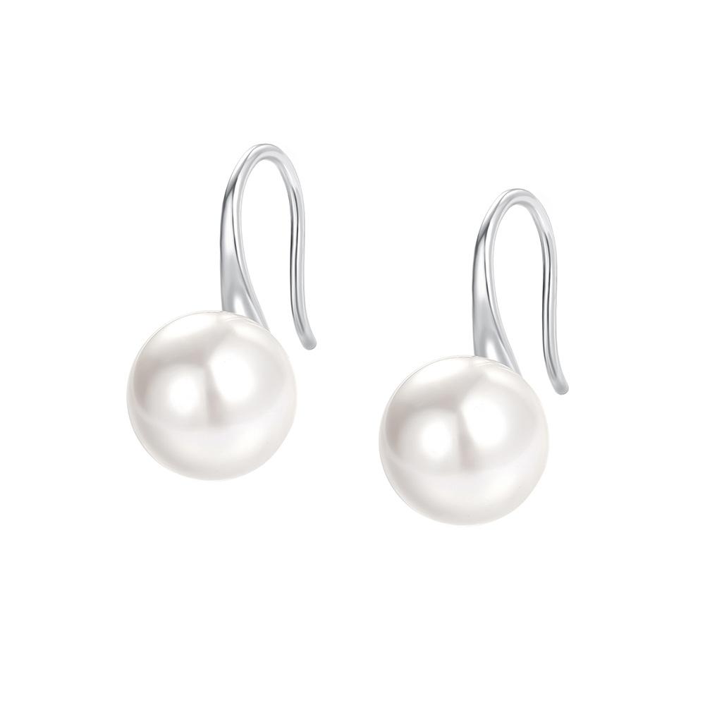 

999 Sterling Silver Fashionable High-quality Imitation Pearl Earrings for Women French Wedding Party Jewelry Gifts